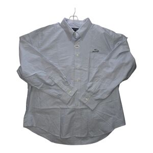 Lands' End Men's Light Blue Dress Shirt XXL 18 18 1/2 Jaguar luxury car logo